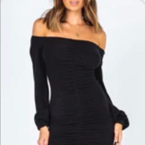 Princess Polly Black Long sleeve Mini Dress